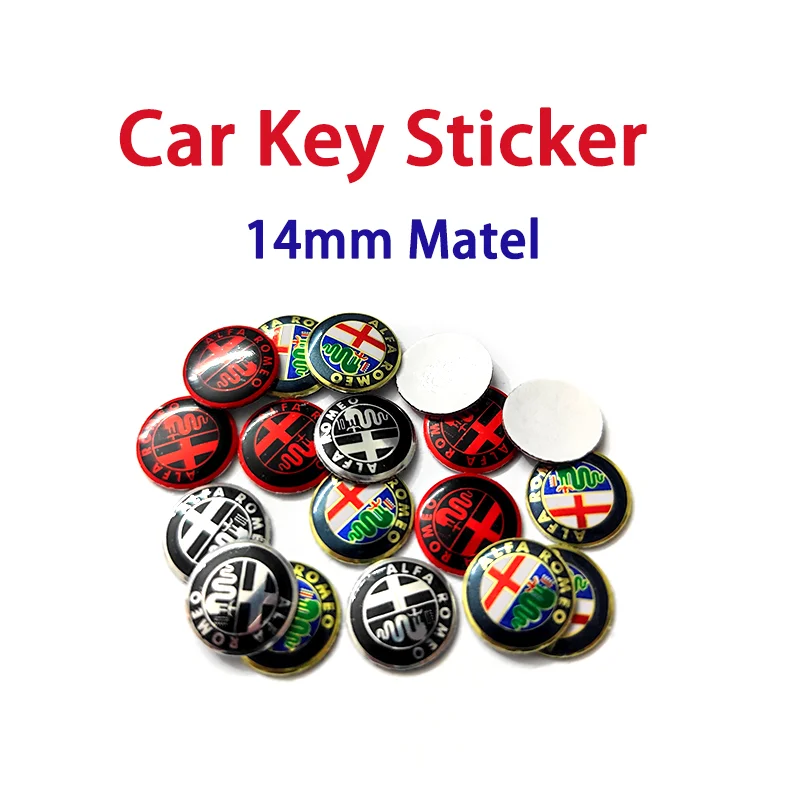 5 10 20 50pcs Metal 3D 14mm Car Key Remote Fob Emblem Decals For Alfa Romeo Auto Key Shell Sticker Badge Logo Symbol