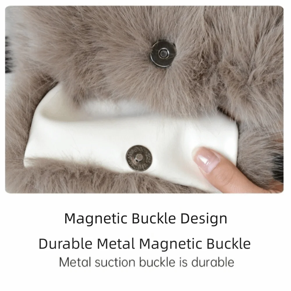 Y2k Faux Fur Backpack Small Drawstring Leopard Mini Backpack Soft Fleece Knapsack Women