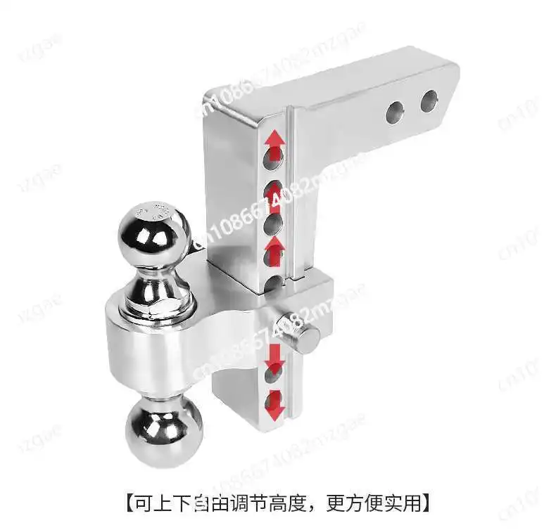 6 Inch 2 with Anti-theft Lock Aluminum Alloy Square Mouth Adjustable Trailer Arm Decorative Car Tow Hook