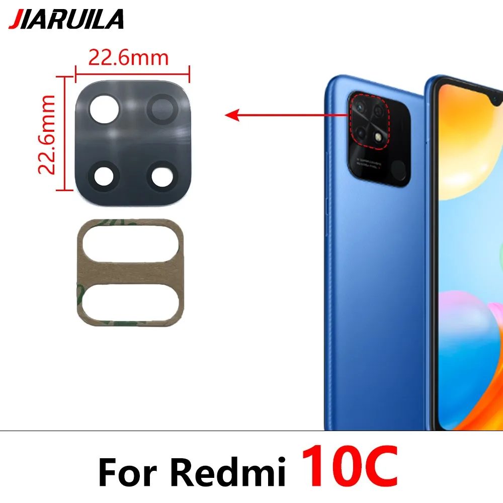 New Back Rear Camera Glass Lens For Xiaomi Redmi 10 Redmi10 10A 10C Camera Glass Lens Replacement Parts