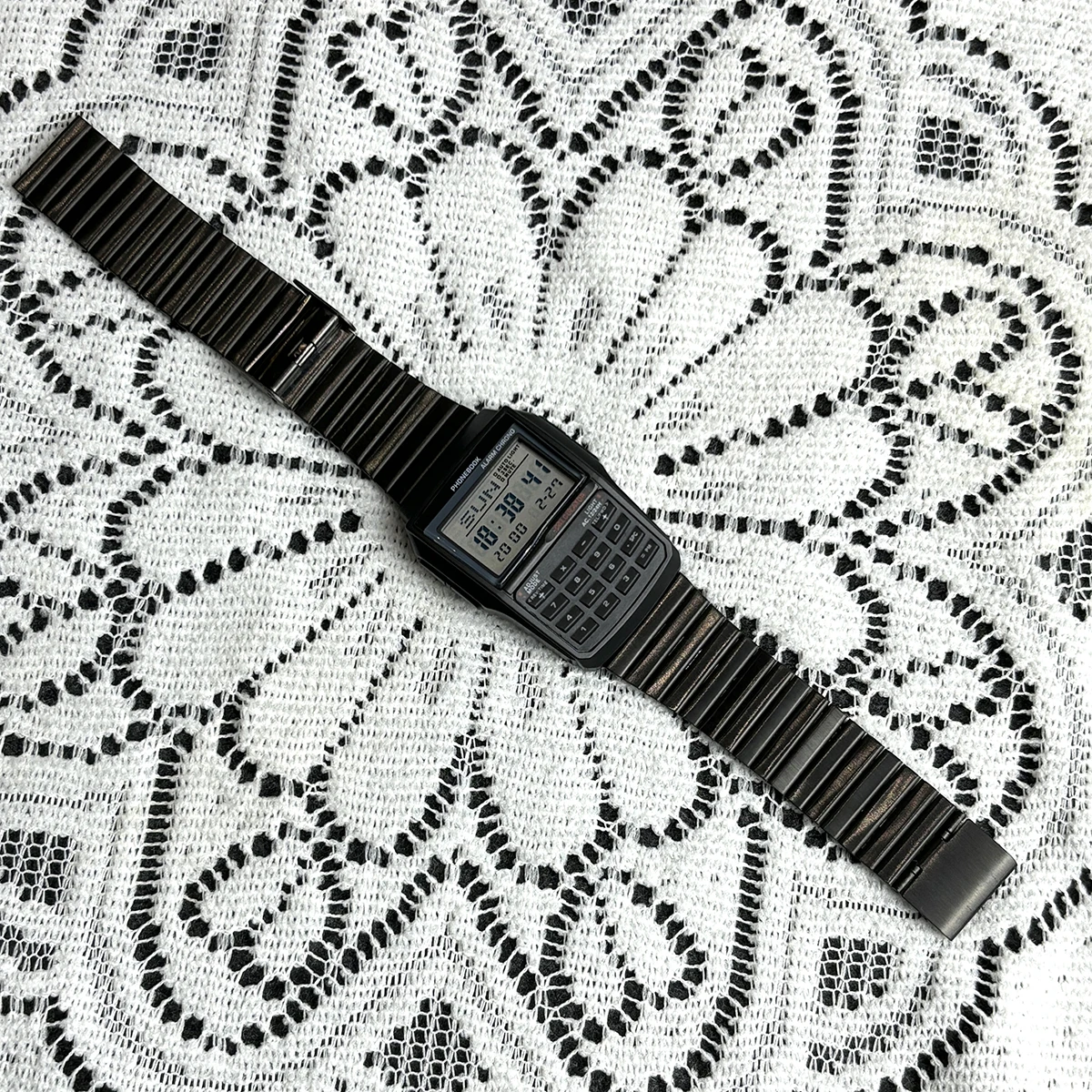 Computer Style Stainless Steel Strap Watch Men's Calculator Watch Multifunctional Led Watch Plastic Case Men's Watch Top Luxury