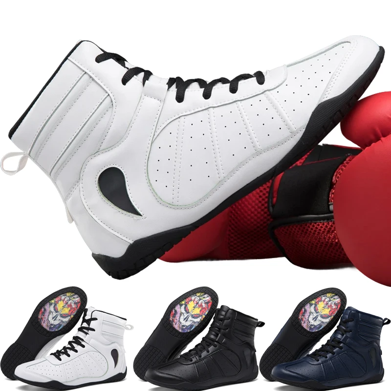 Wear Resistant Anti-slip Gym Folding Boxing Training Boots Professional New Breathable Men's and Women's Wrestling Shoes