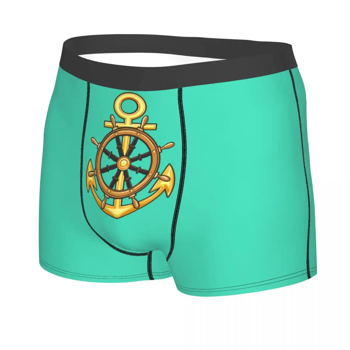 Custom Nautical Sailor Anchor Boxer Shorts For Men 3D Printed Underwear Panties Briefs Soft Underpants