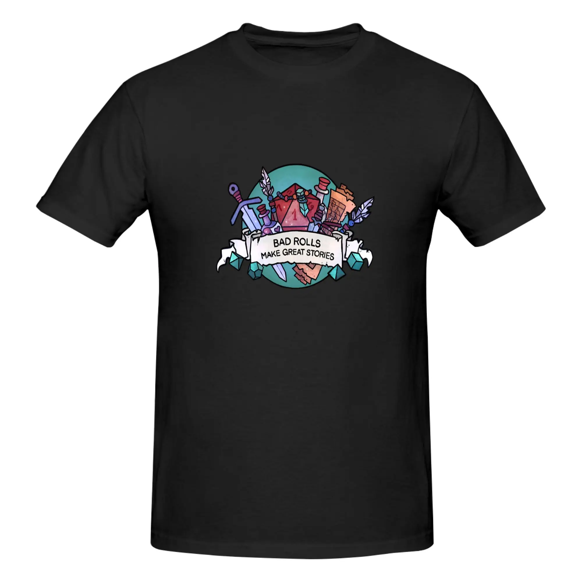 Funny Bad rolls make great stories  Men's Printed T-Shirt Unisex T shirtBlack