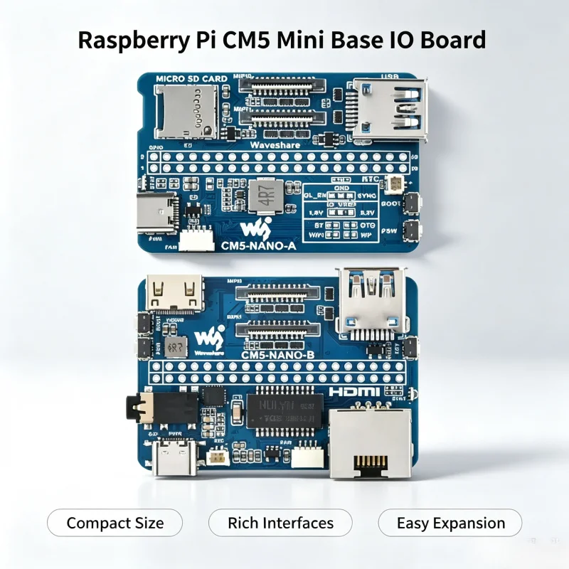CM5 Base IO Board Same Size As CM5 Base Board (A) / (B) Raspberry Pi Compute Module 5 Lite / EMMC
