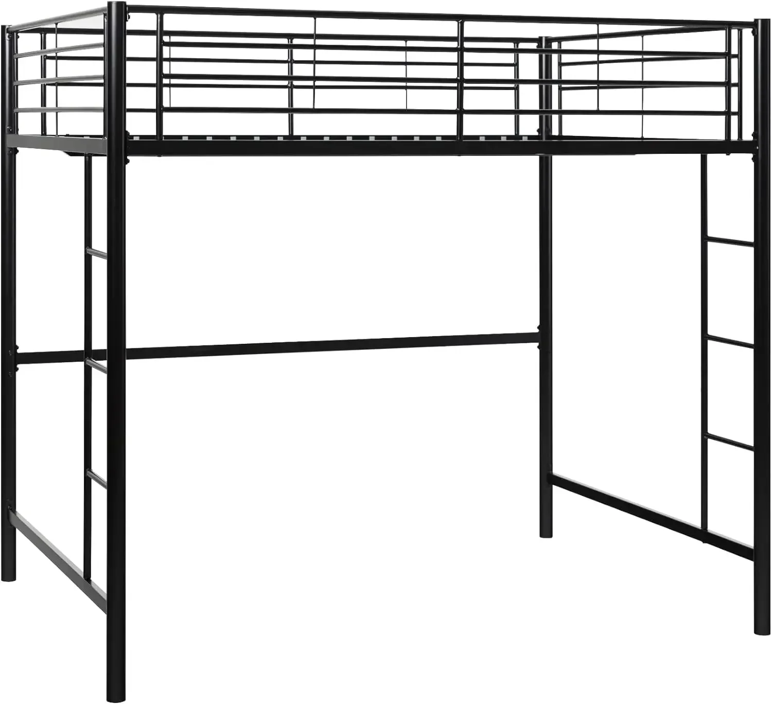 

Walker Edison Timothee Urban Industrial Metal Double over Loft Bunk Bed, Full Loft, Black