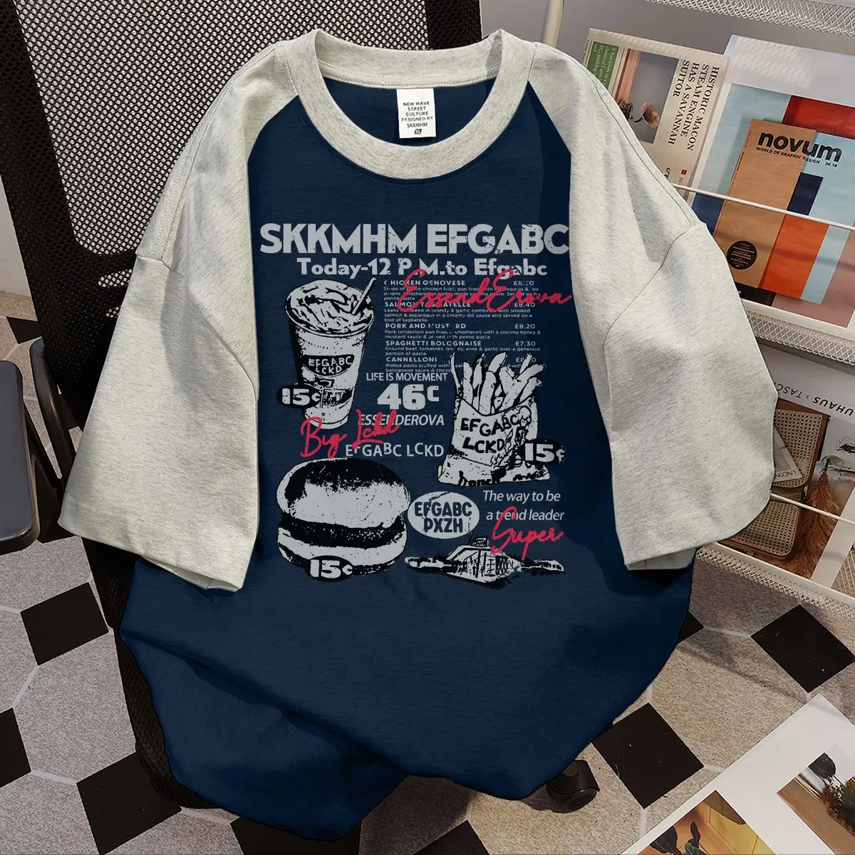 Summer American creative letter printed short sleeved men T shirts versatile student loose women patchwork tops and T shirts y2k