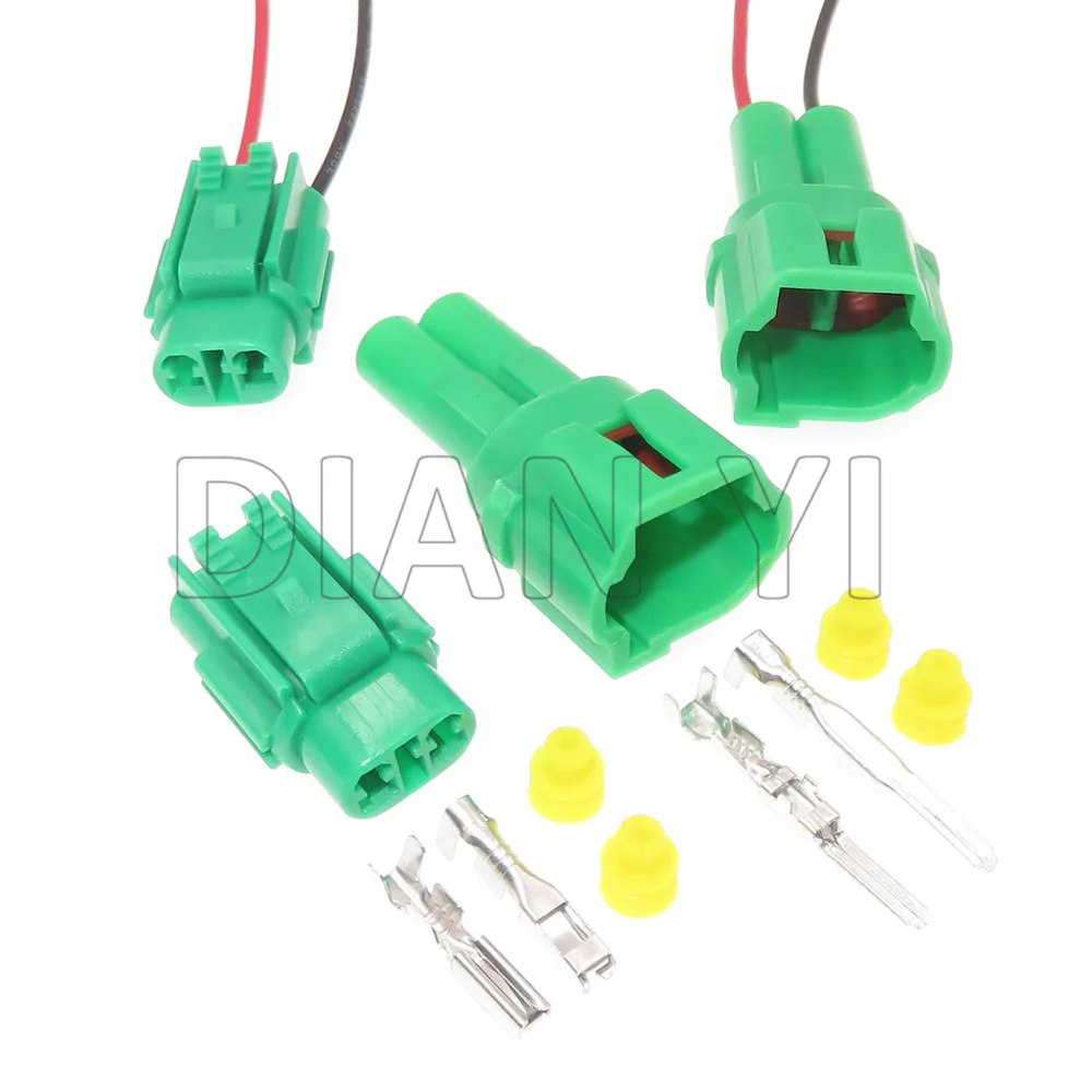 1 Set 2 Way Auto Taillight Electric Wire Socket with Terminal and Rubber Seals AC Assembly For Toyota 6180-2591 Car Connector