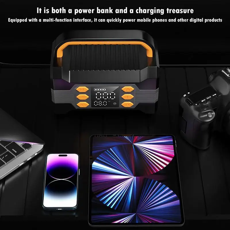 Car Battery Starter Pack Car Battery Starter And Air Compressor 10000mAh Trucks Battery Jump Pack Digital Display For Outdoor