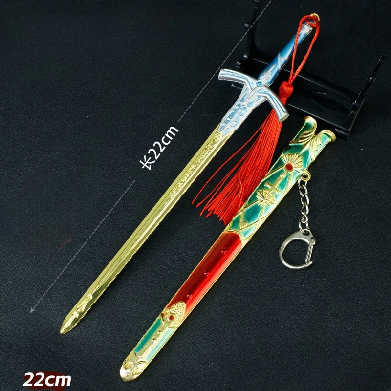 22cm nova espada em pedra jogo figura adereços periféricos modelo de metal artesanato decoração de mesa ornamentos presente de aniversário brinquedos