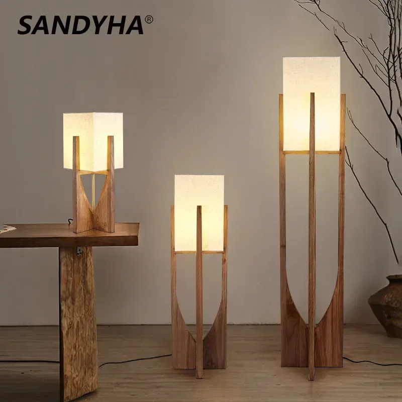 SANDYHA Modern Items Floor Lamp Japanese Design Stand Light Salon Led Light Dining Bedroom Living Room Home Decor Lampara De Pie