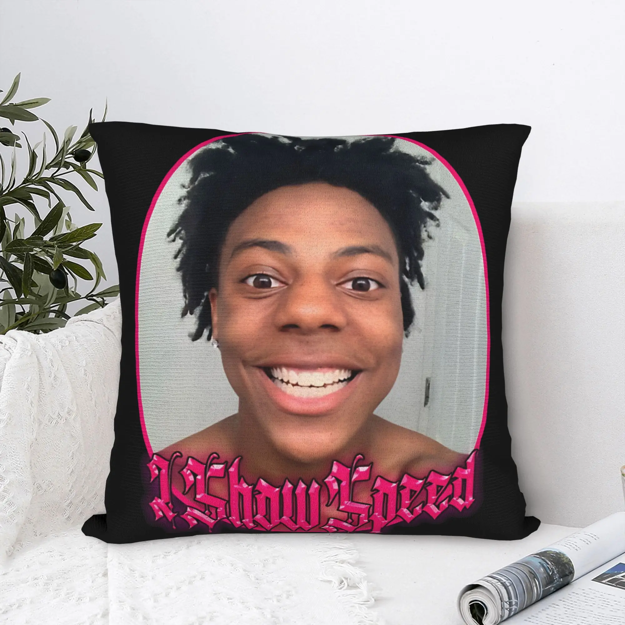 Pillow Cover Funny Ishowspeed YouTuber   Vintage Pillow Case For Sofa Car Home Decor Pillowcases