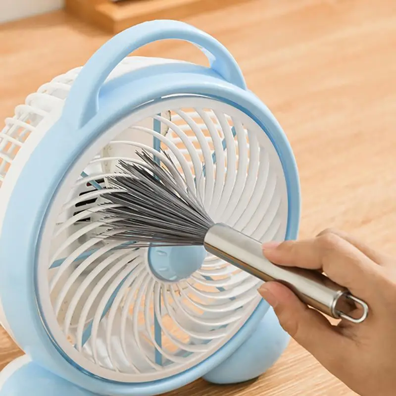 Brosse de nettoyage avec manche en acier, design multifonctionnel pour l'élimination des taches tenaces dans la cuisine, la salle de bain et sur le sol