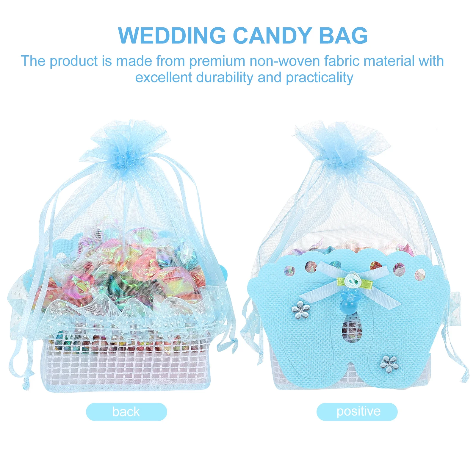 

12 Pcs Goodies Bag Candy Drawstring Gift Pouch Souvenir Wedding Blue Practical Bags