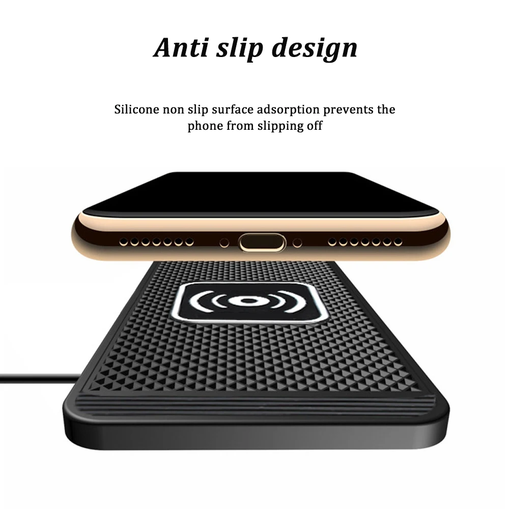 Car Wireless Charger Non-slip For Car Silicone Pad Fast Wireless Charging Charger Dock Station Pad for iPhone Samsung