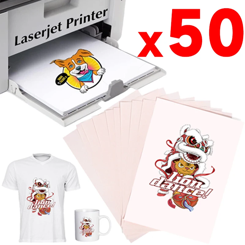 50-10sheets A4 Sublimatie Warmte Overdracht Papier Diy Afdrukken Voor Kleding T-Shirt Beker Mok Kussen A4 Thermisch Transfer Papier