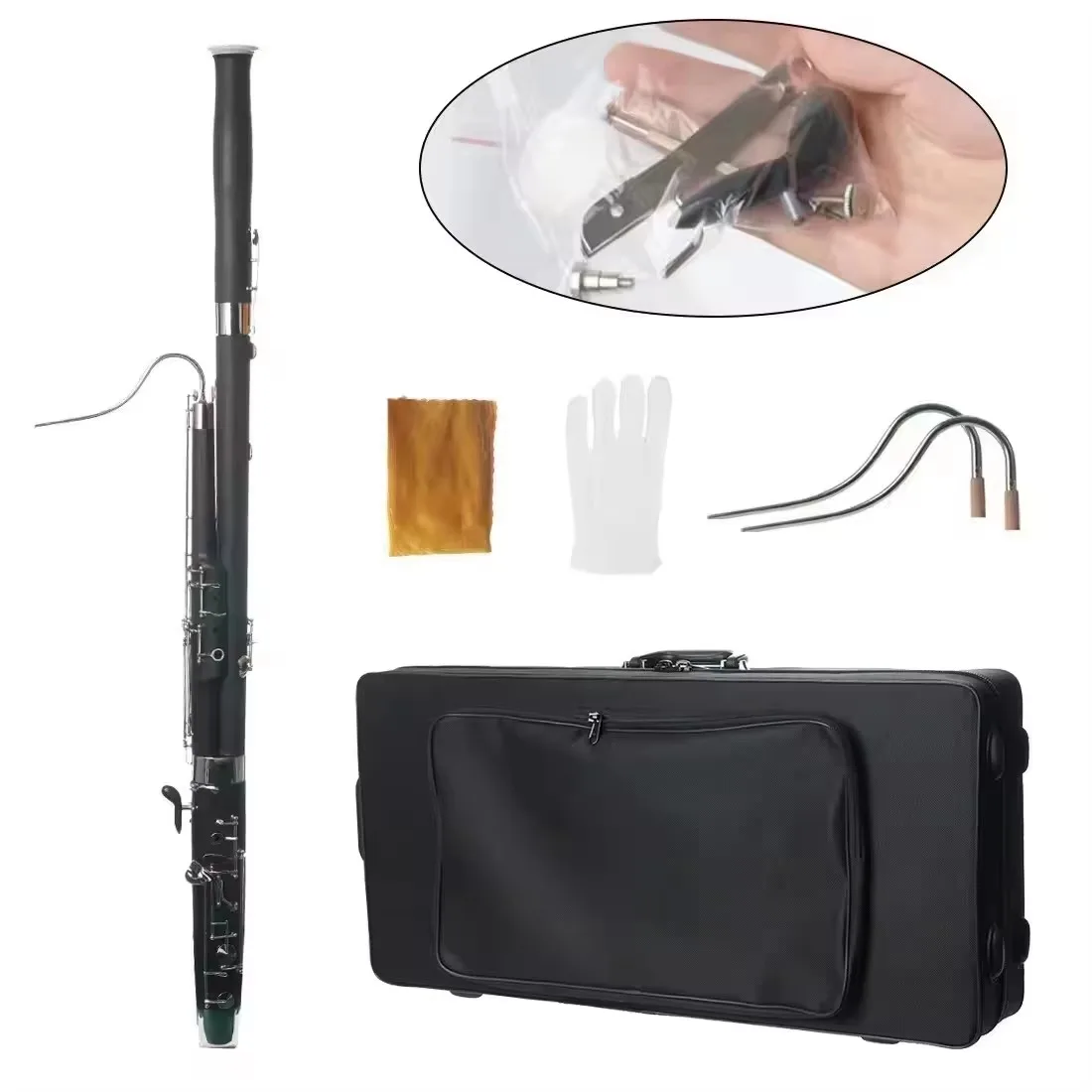 Wholesale Nickel Plated C Tone Bassoon Large Tube Professional Woodwind Musical Instrument For Student Band