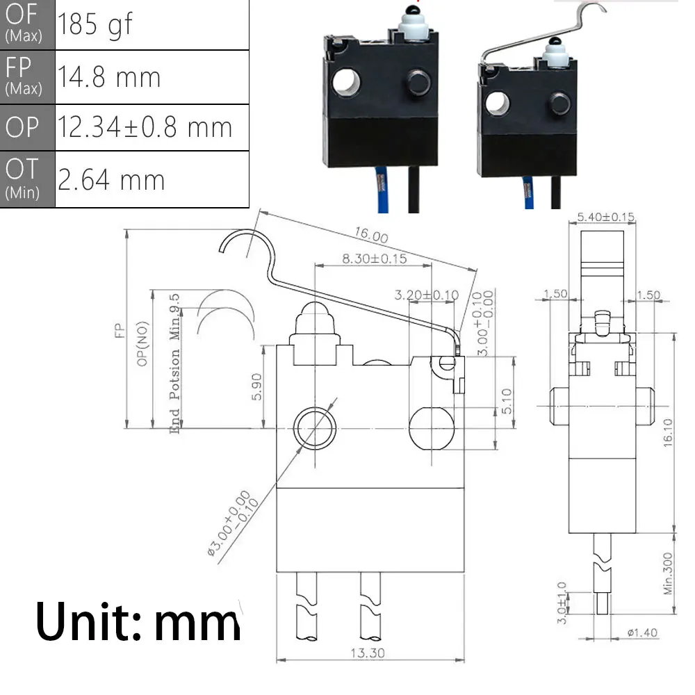 1Pcs For Peugeot 206 cc roof sensor micro switch IP67 DW3 Waterproof car door lock
