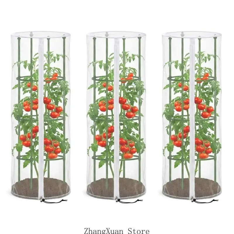Open Entry Grow Cover for Raised Spaces and Tomato Care Home 3XUF