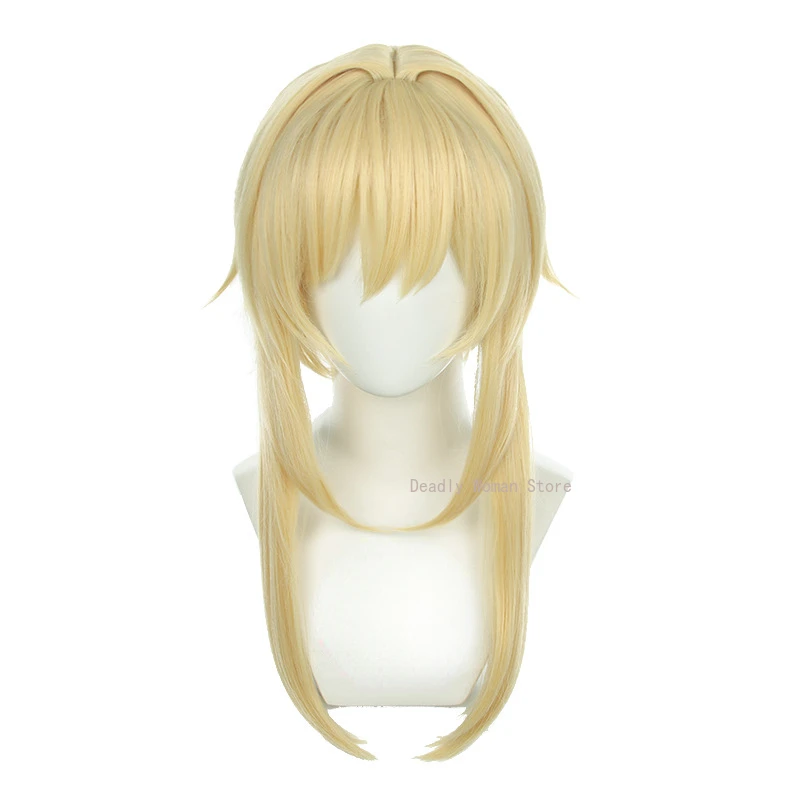 Lumine Cosplay Wig Genshin Impact Lumine Cosplay Pruik Hittebestendige Synthetische Anime Role Play Pruik Cap