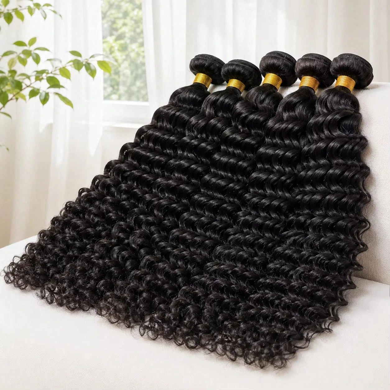 Deep Wave Human Hair Bundles Burmese Water Wave Curly 1 3 4 Bundles For Women Sew In Quickly Weave Remy Virgin Hair Extension