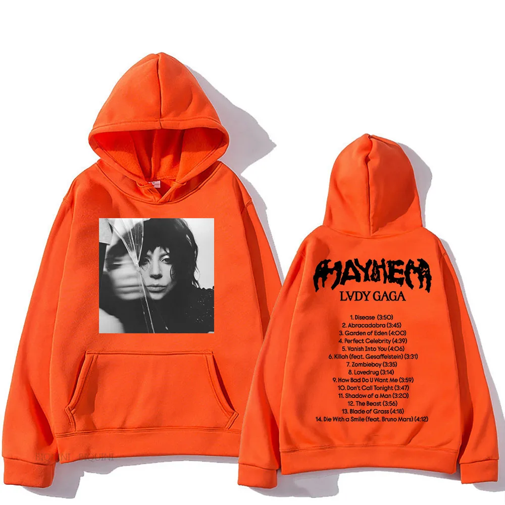 ألبوم جديد الفوضى ليدي غاغا هوديس Ropa Hombre سوداديراس مقنعين الرجال النساء ملابس طويلة الأكمام الجرافيك الطباعة هوديي Moletom