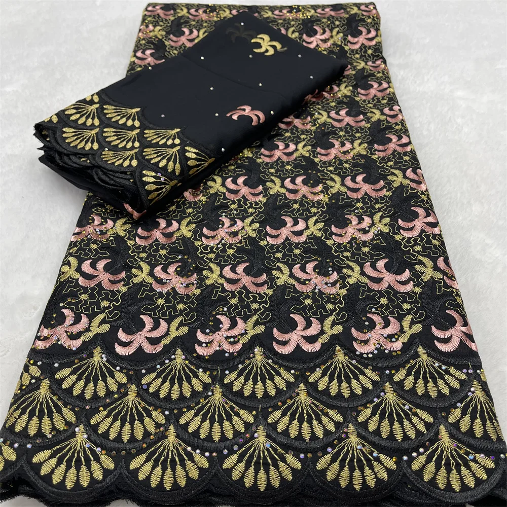 

7 ярдов высококачественного африканского швейцарского кружевного полотна вуаль 2026 года, нигерийский хлопок с камнями для пошива женских свадебных платьев