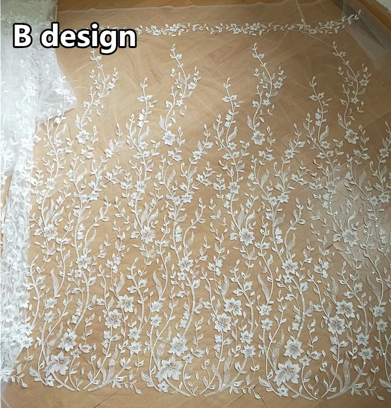 قماش دانتيل مطرز جديد عالي الجودة، فستان زفاف، إكسسوارات يدوية الصنع لتزيين الخلفية #5