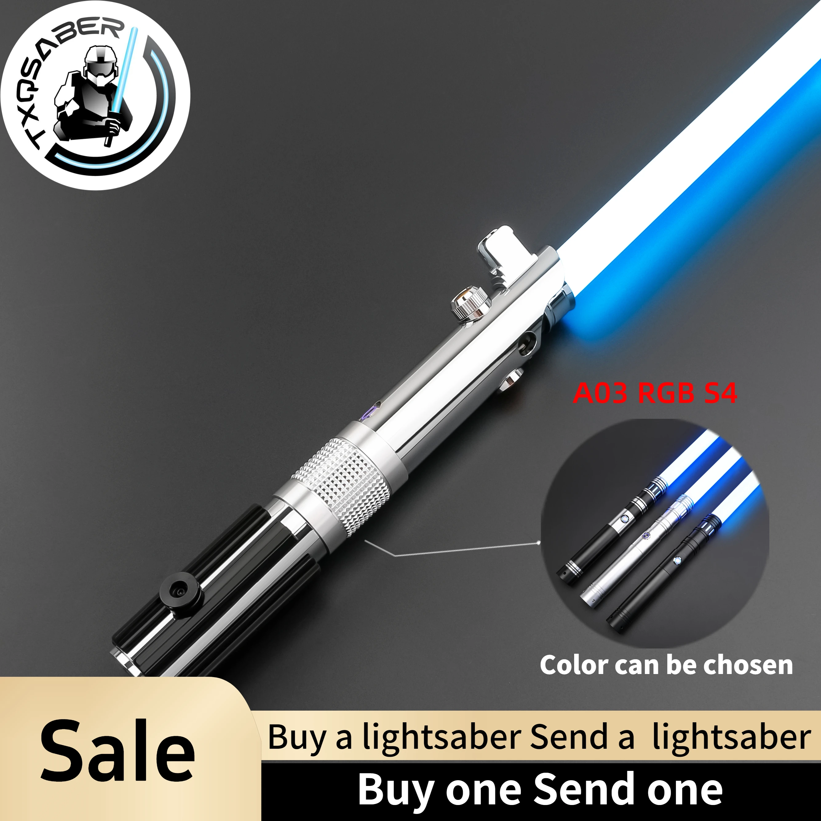 Световой меч TXQSABER Anakin SE: Металлическая рукоять для тяжелых дуэлей, плавный FOC-эффект, бластер, световой меч для