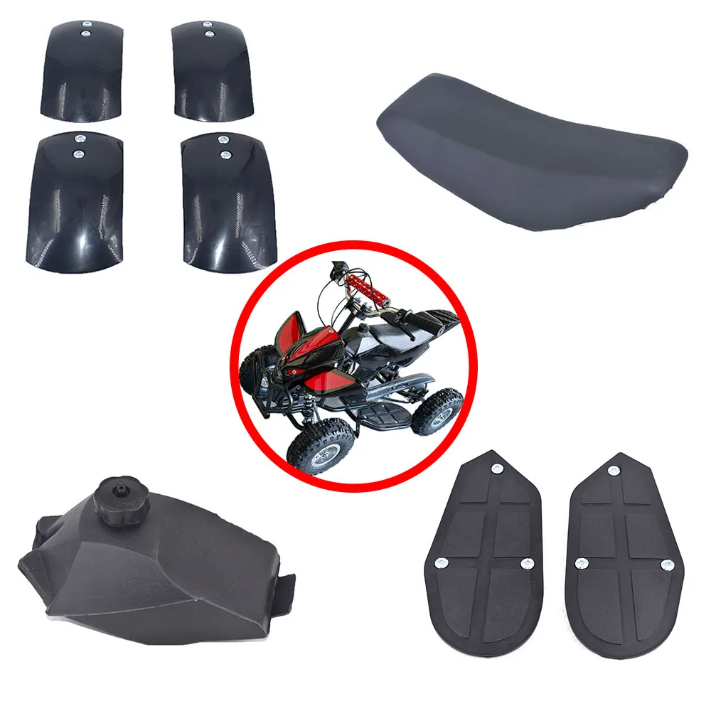 Mini ATV Quad Seat / Plastic Fuel Tank / Foot Rest / Wheel Plastic Fender For 47cc 49cc Small Bikes