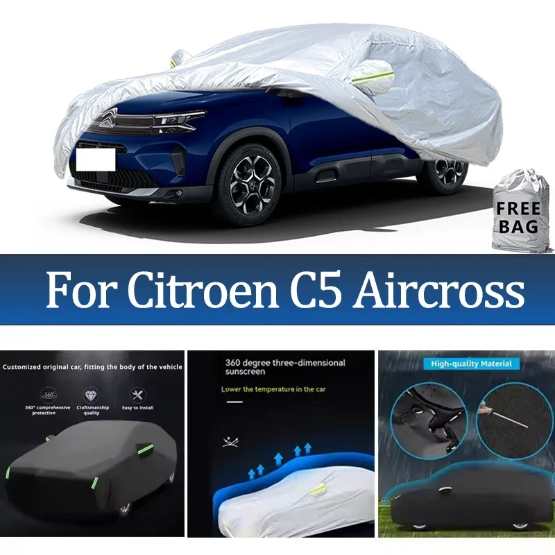 

For Citroen C5 Aircross Car Cover Outdoor Protection Covers Snow Sunshade Waterproof Dustproof Exterior UV Car Accessories