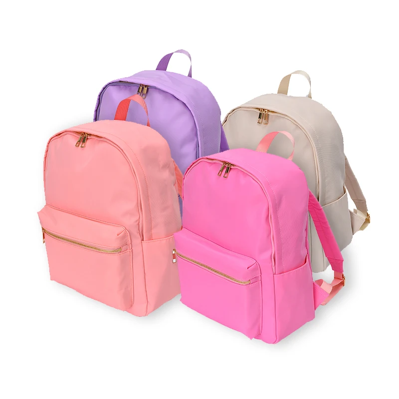 High Quality New Waterproof Nylon Women Backpack Female Travel Bag Backpacks Schoolbag for Teenage Girls Solid Color Bookbag