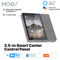 MOES Tuya WiFi 3.5-inch Smart Center Control Panel Central Touch Screen Bluetooth Sigmesh Hub Built-in 3 Relays Physical Buttons