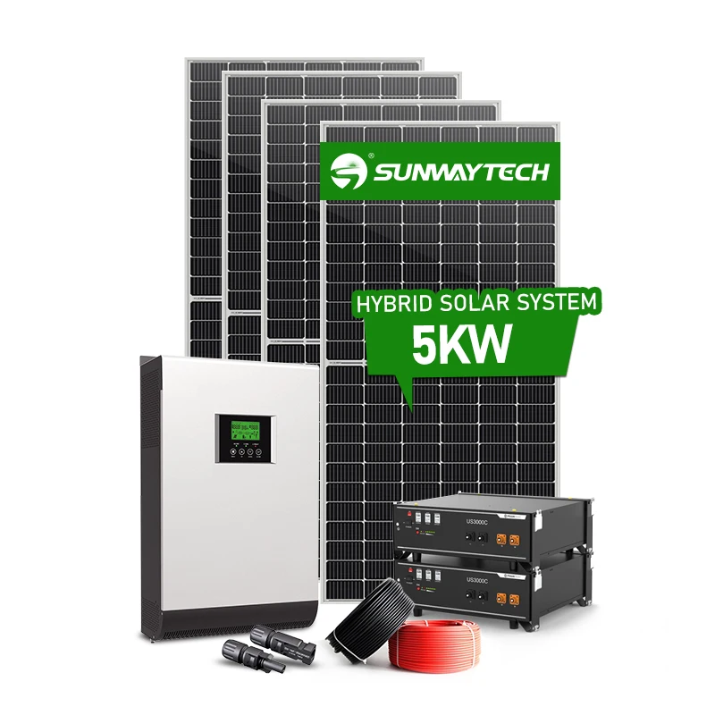 On And Off Grid Solar Energy System 5 Hybrid Solar Power System Home Solar Panel Kit