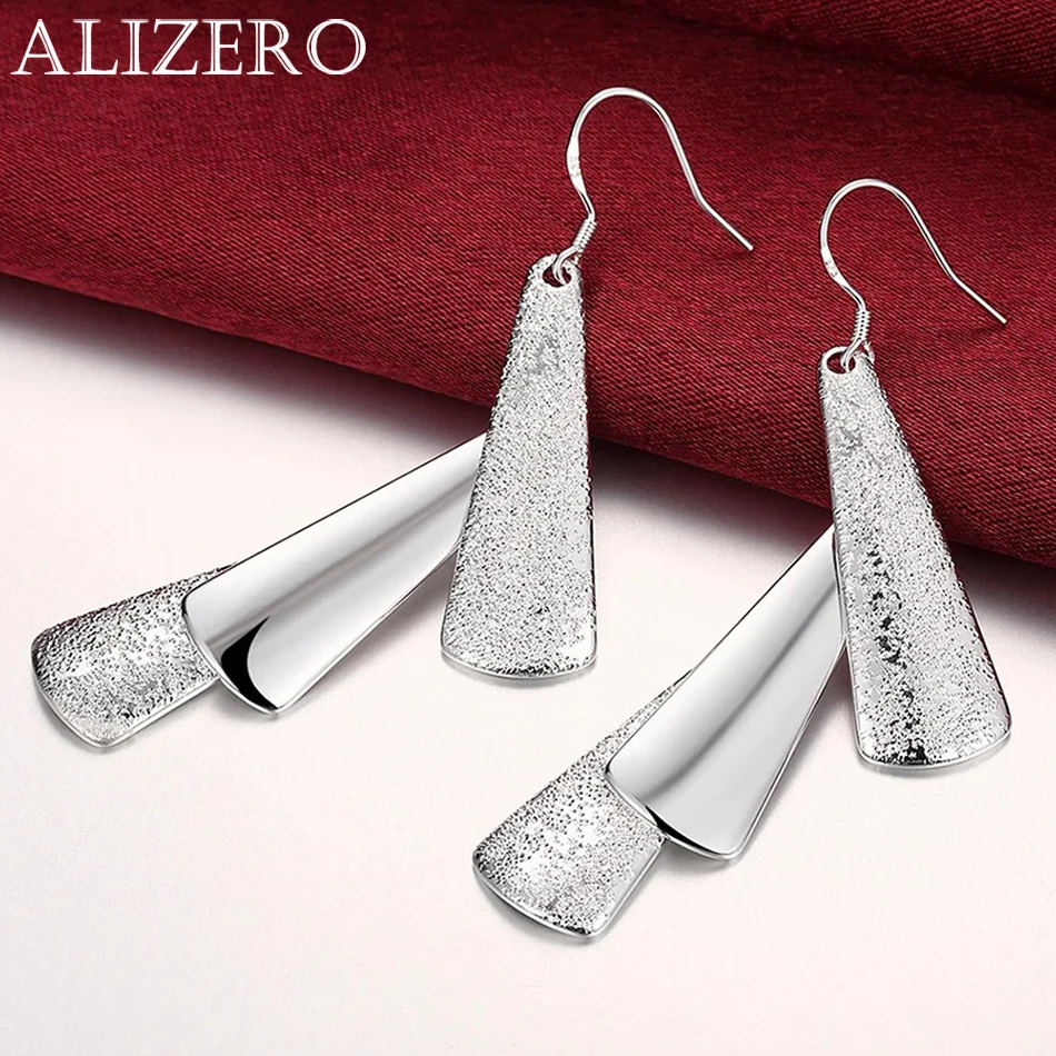 

High quality noble Jewelry 925 Sterling Silver elegant geometry long earring for Woman Fashion wedding party Holiday gifts