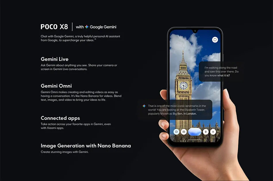 Global Version POCO X8 5G Smartphone 8340mAh battery 67W HyperCharge Snapdragon 6s Gen 4 50MP 6.83" 1.5K Display