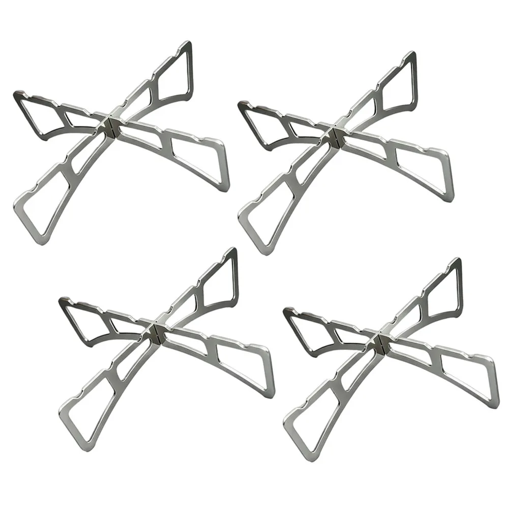 Cross Shaped Stainless Steel Steaming Rack Foldable Pot Rack for Vegetables Dumplings Seafood 12 point 5 cm 3 cm 4 pcs