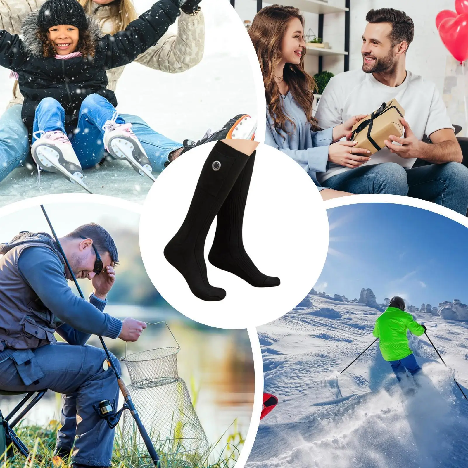 جوارب ساخنة من القطن قابلة للتنفس 3 أوضاع جورب تسخين القدم الشتوي قابل للتعديل للعمل والسفر والصيد والتزلج والمشي لمسافات طويلة في الشتاء