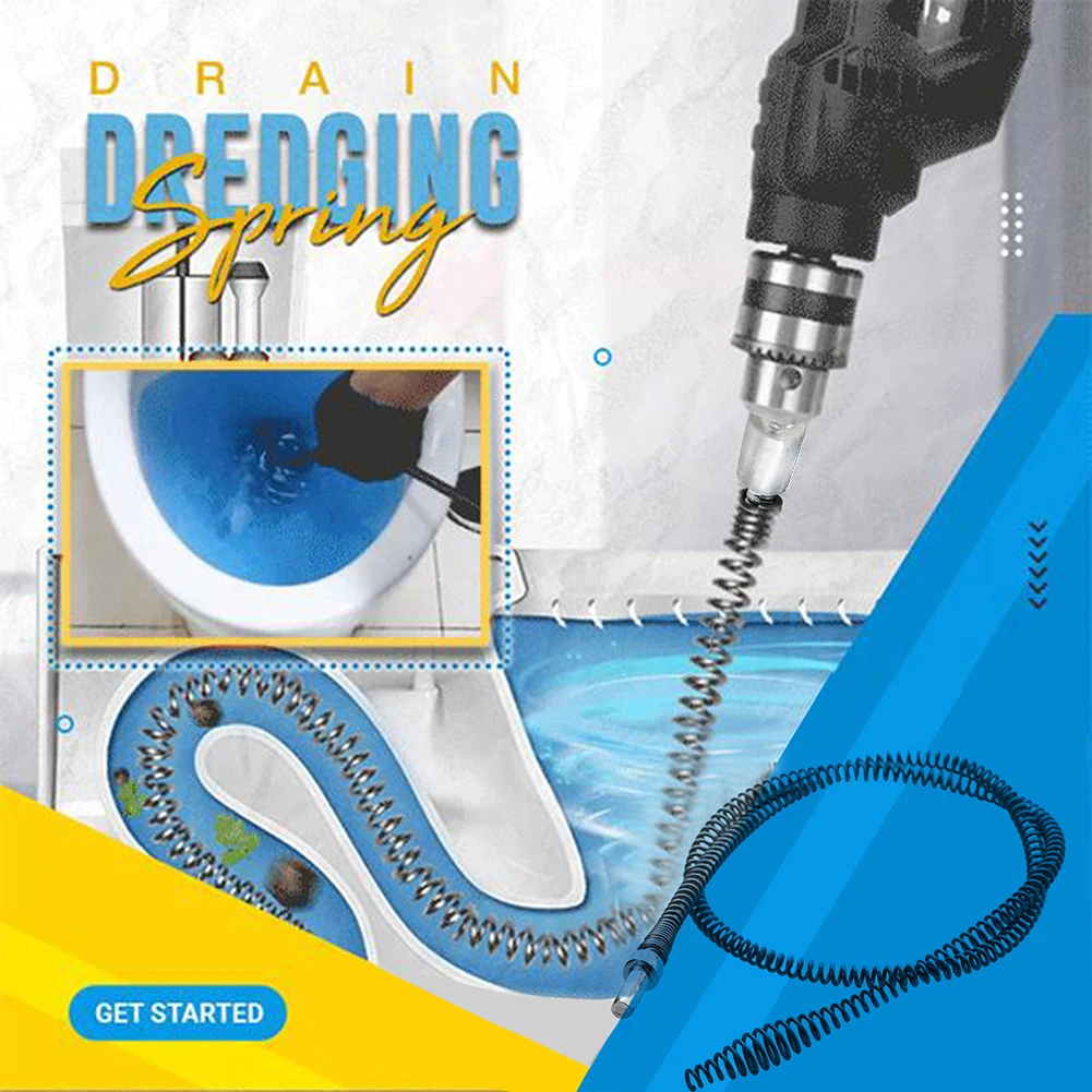 

Инструмент для выемки труб, пружинный инструмент для разблокировки канализационных труб, очиститель для ванной комнаты и кухни, инструмент для удаления засора трубопровода раковины, 1/2 м