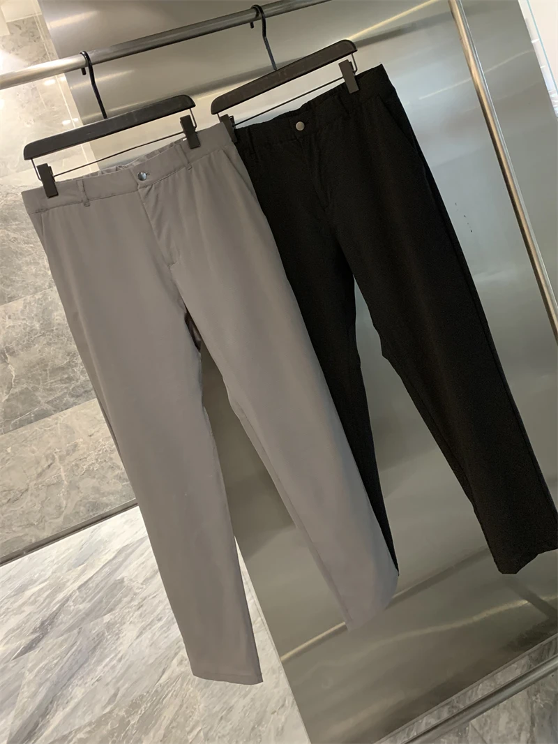 

Мужские повседневные брюки в клетку с микропористой текстурой, лазерной перфорацией и ветрозащитными свойствами, прямого кроя, на молнии, со средней посадкой, длинные, летние, модные