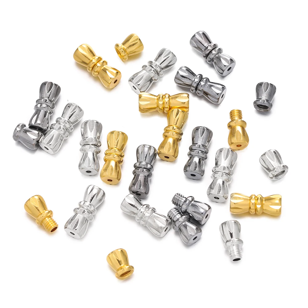 5pcs/lot Copper Clasp Closure Fastener Lock Jewelry End Tip Caps For DIY Bracelet Necklace Making Supply Accessories Material