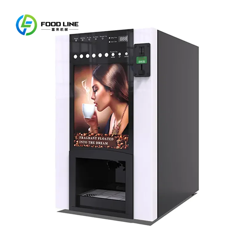 Custom Coin Operated Instant Coffee Vending Machine Chocolate Automatic Self-service Vending Machine for Public Places view 2