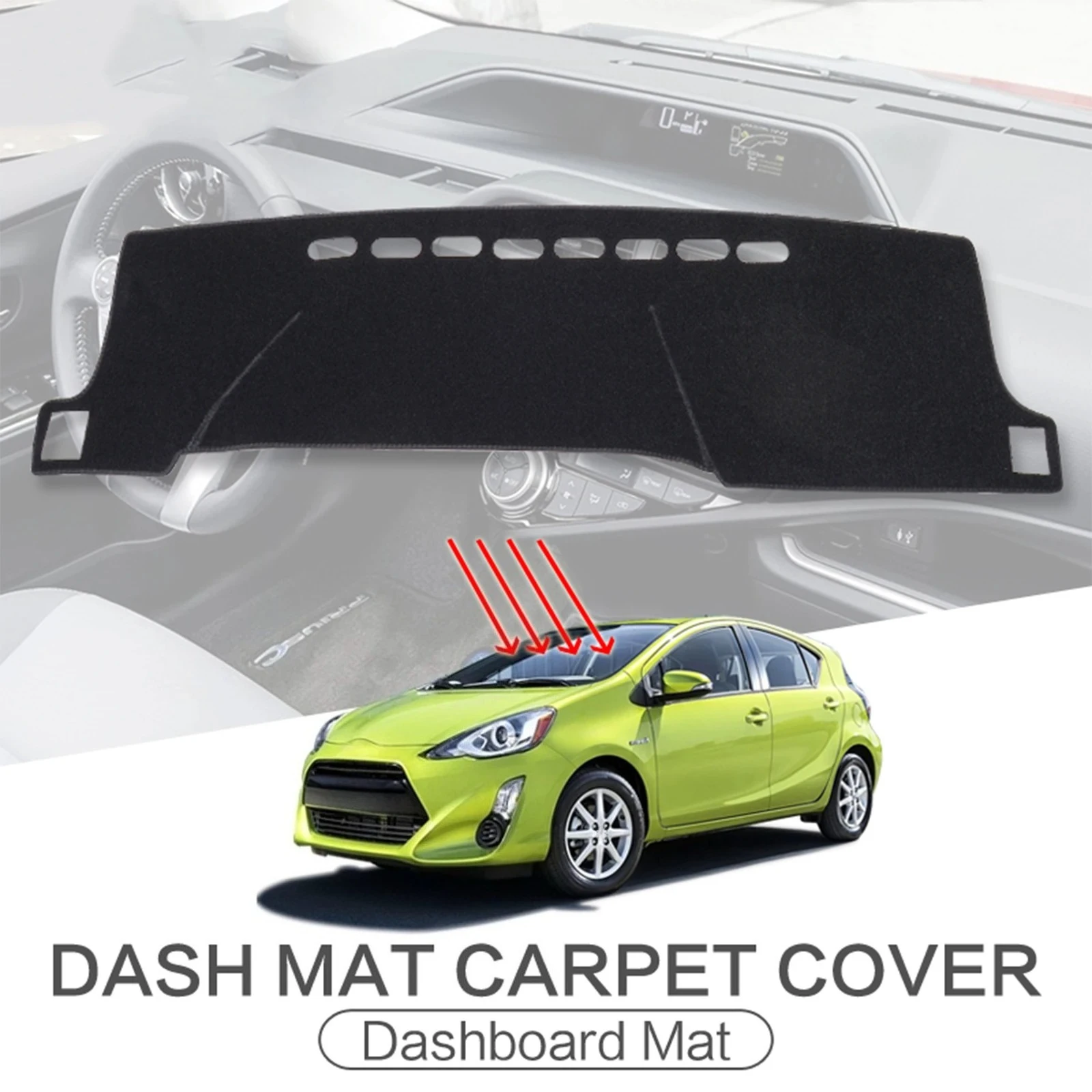 Para Toyota Aqua Prius C 2011-2019 alfombrilla para salpicadero de coche accesorios parasol alfombra protectora Dash Mat Dashmat