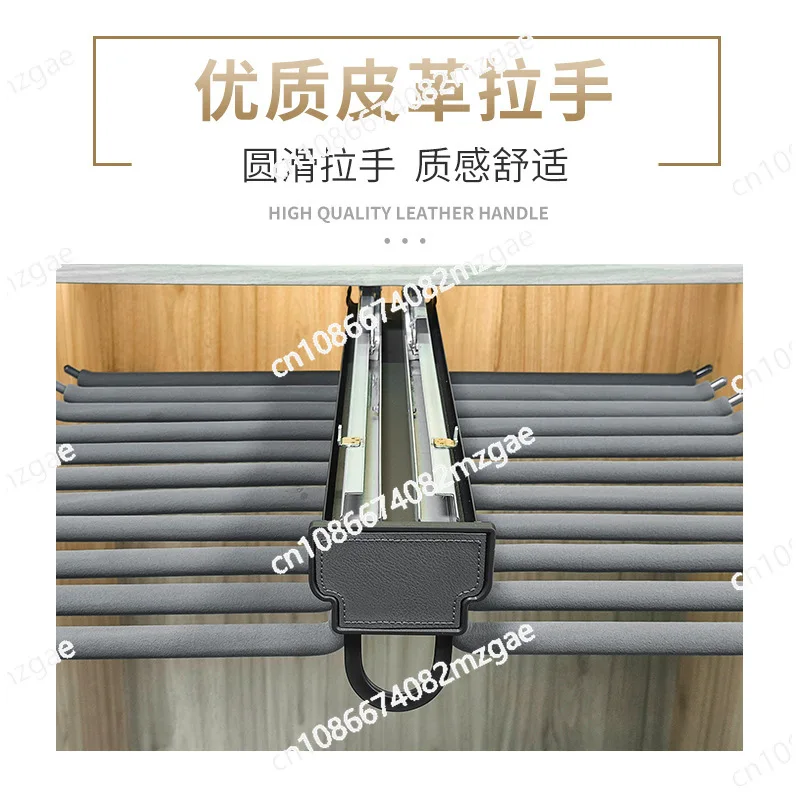 رف سراويل قابل للسحب بصف مزدوج، حاجز منزلق تلسكوبي مثبت على الأعلى، رف السراويل، خزانة الملابس، الملابس الداخلية، تخزين متعدد الوظائف #5