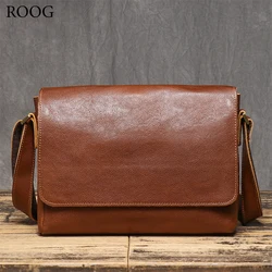 Klassische Vintage-Umhängetasche aus Leder, perfekt für alltägliche Ausflüge und Reisen, passt auf ein 11-Zoll-iPad und andere Dinge des täglichen Bedarfs.