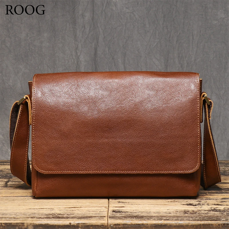 Classic Vintage Leather Crossbody Bag, Perfect For Everyday Outings And Travel, Fits An 11-Inch iPad And Other Daily Essentials.