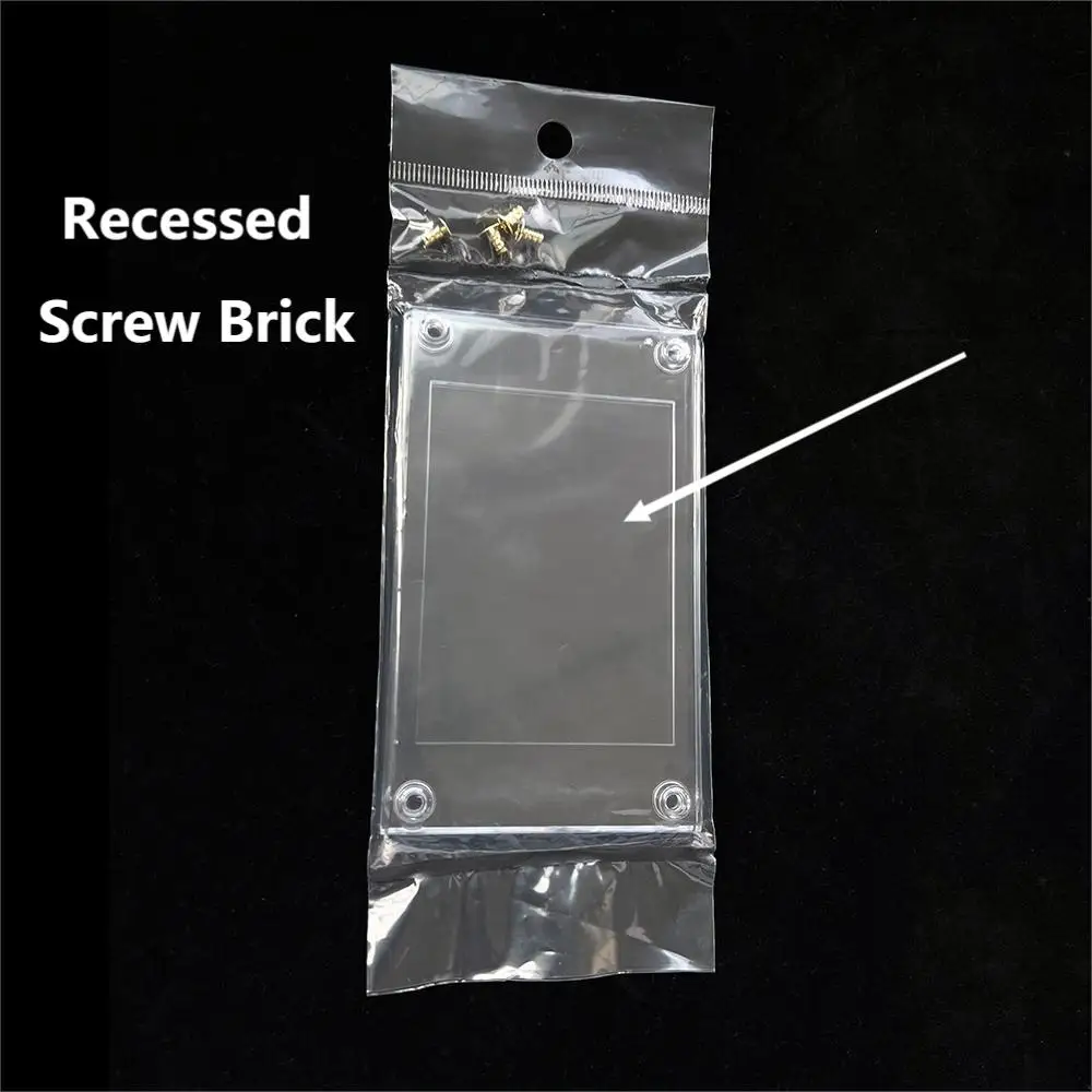 

1/4" Screwdowns Card Holder Recessed Card Bricks For Postcards Baseball Collectibles Trading Card Display (4 Screw Screw Down)