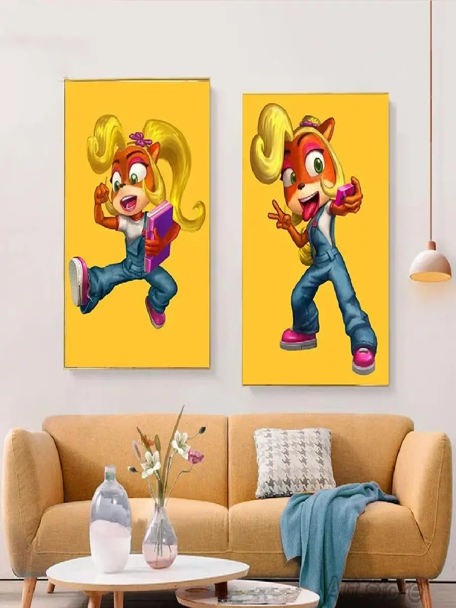 Crash Bandicoot Canvas Print  Gaming Wall Art Poster with Coco  Dr Neo for Room Decor