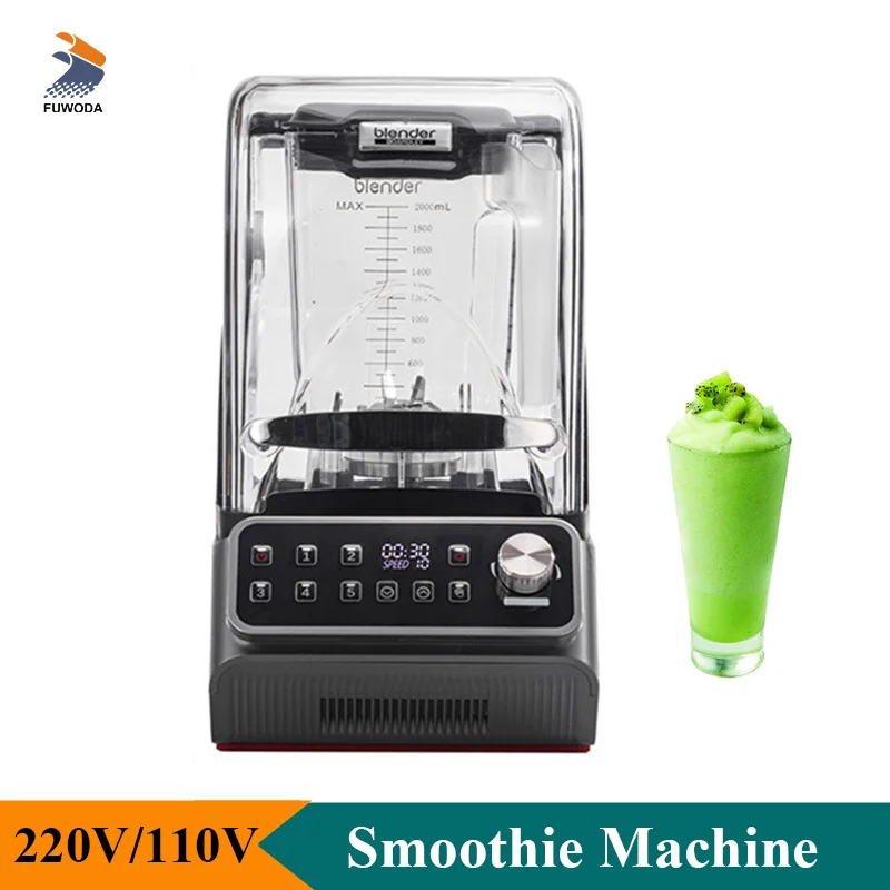 

Коммерческий блендер для смузи объемом 2 л, измельчитель для льда, сока и молочных коктейлей, электрический прибор для приготовления смузи с лезвиями из нержавеющей стали