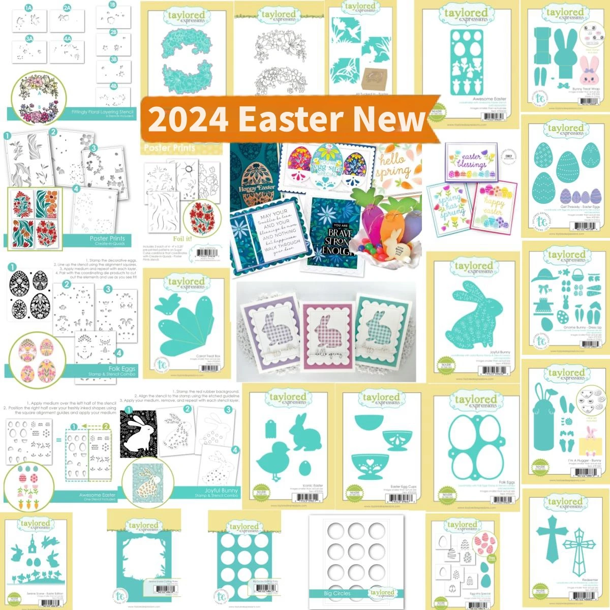 

Bunny Eggs Floral 2024 Easter Clear Stamps Metal Cutting Dies Stencil for Making Card Scrapbook Paper Album Diy Craft Template